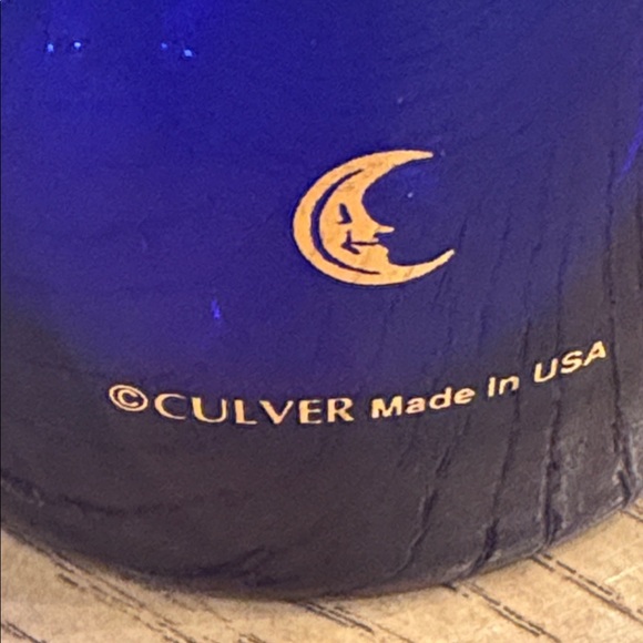 Vintage Set of 3 Culver Blue Celestial Sun Stars Moon Tumbler Cocktail Glasses - Picture 13 of 14